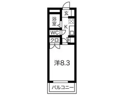 PHLOX五反田(1K/3階)の間取り写真