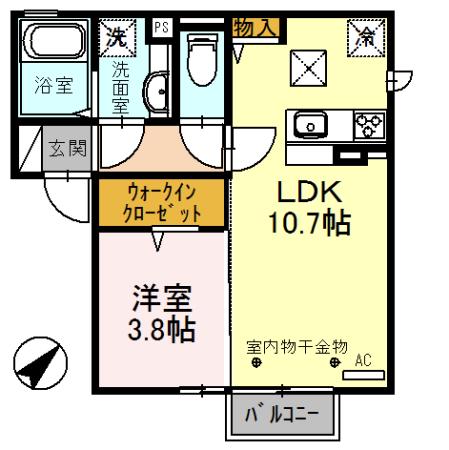 AITOR(1LDK/1階)の間取り写真