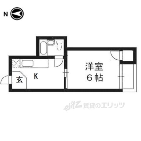 シモン堀川(1K/3階)の間取り写真