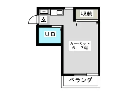 メゾン・パティオ(ワンルーム/2階)の間取り写真