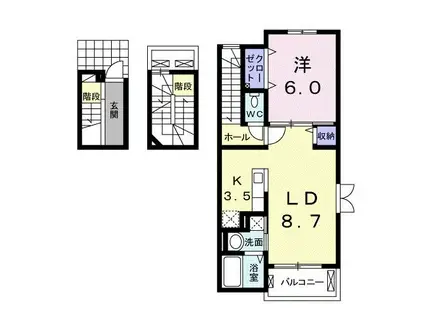 SUN・MKH III(1LDK/3階)の間取り写真