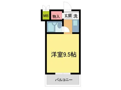 TOSAKIーF2(1K/3階)の間取り写真