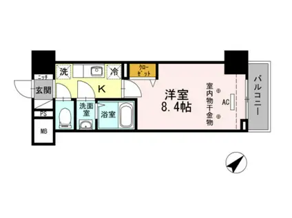 JPノイエ早稲田(1K/7階)の間取り写真
