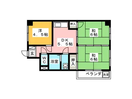 シティライフ浅井(3DK/2階)の間取り写真