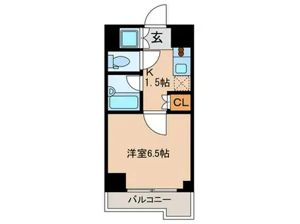 ルーブル大井町参番館(1K/8階)の間取り写真