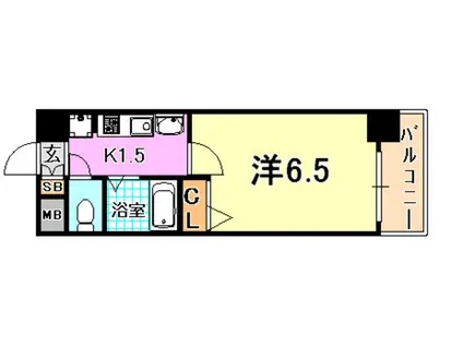 エステムコート神戸西IIIフロンタージュ(1K/5階)の間取り写真
