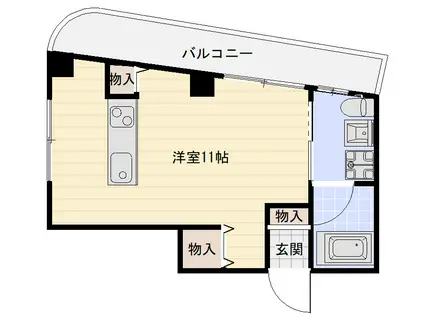 バンベール片倉(ワンルーム/2階)の間取り写真