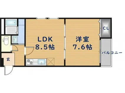 フジパレス新深江II番館(1LDK/2階)の間取り写真
