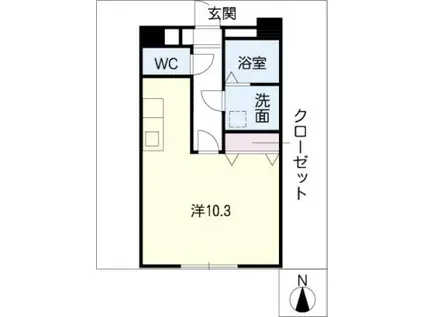 ドエル勝川(ワンルーム/4階)の間取り写真