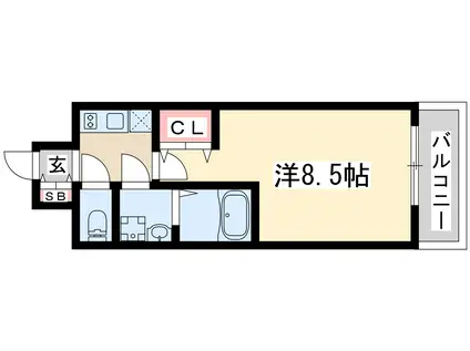 ファーストフィオーレ江坂ネクシス(1K/3階)の間取り写真