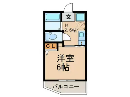 エストレジデンス狛江(1K/2階)の間取り写真