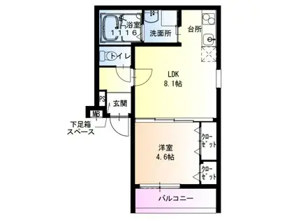 フジパレス鳳北町(1LDK/1階)の間取り写真