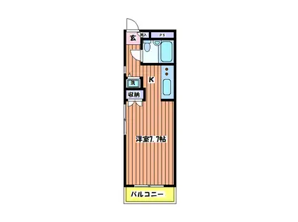 メトロノームIII(1K/2階)の間取り写真