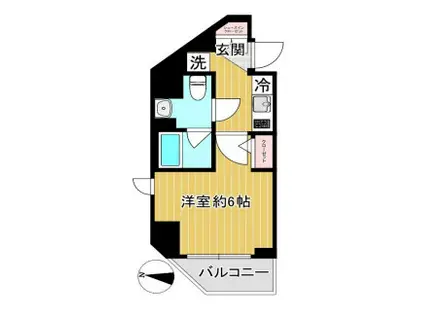 SHOKEN RESIDENCE横浜鶴見III(1K/2階)の間取り写真