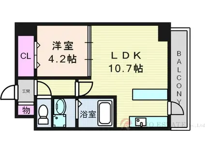 第7アローズ江坂公園(1LDK/10階)の間取り写真