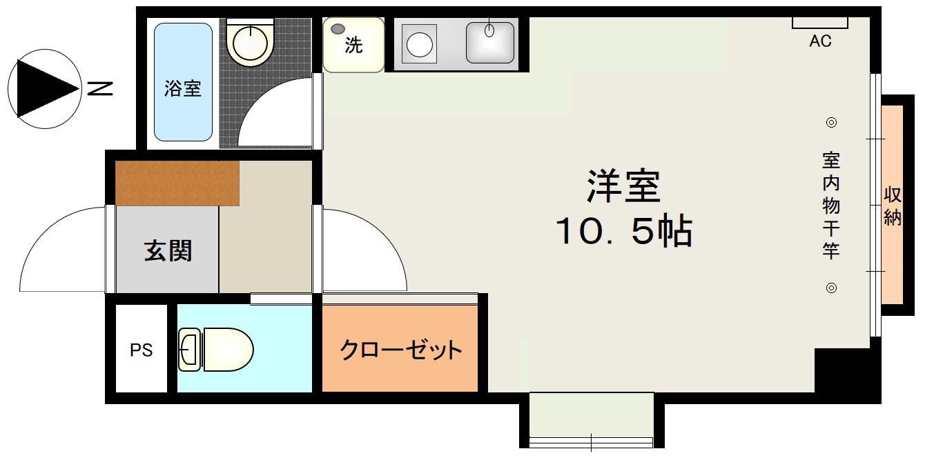 グレーシー野々市(ワンルーム/4階)の間取り写真