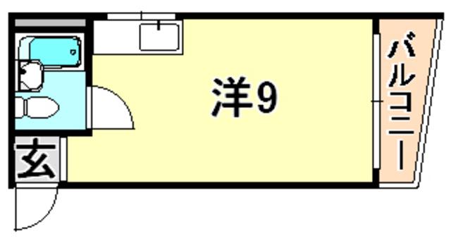 中浜ビル(ワンルーム/3階)の間取り写真