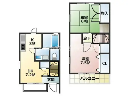 グレイスヴィラB(2LDK/1階)の間取り写真
