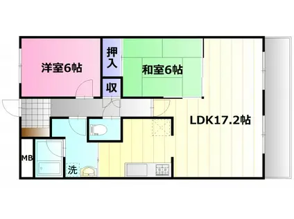 プロスペリティNAKAMURA(2LDK/6階)の間取り写真