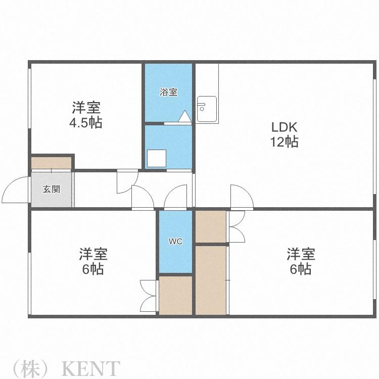 MMハイツ西野(3LDK/2階)の間取り写真