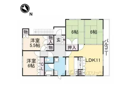 協和ビル(4LDK/3階)の間取り写真