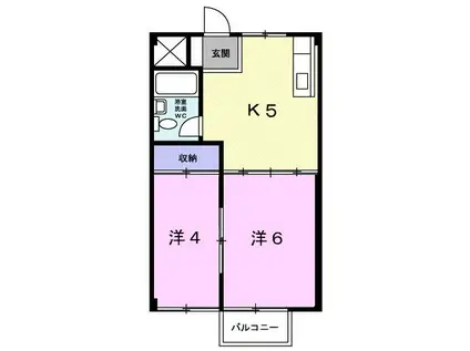 メゾンかおり(2K/2階)の間取り写真