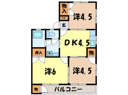 コーポ坂本(3DK/1階)の間取り写真