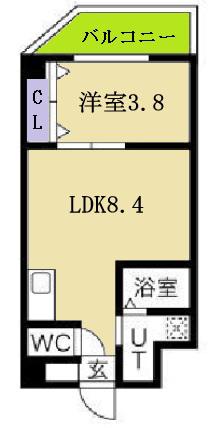 リックス天王寺南(1LDK/6階)の間取り写真