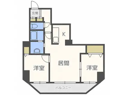スカイコート(2LDK/6階)の間取り写真