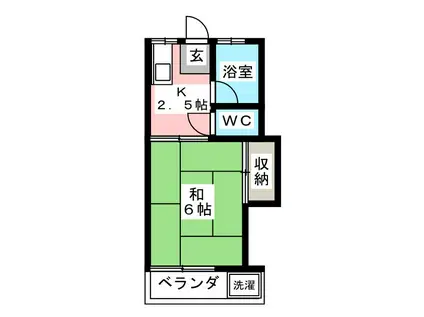 コーポ島村(1K/2階)の間取り写真