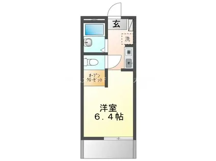 オアシス御油(ワンルーム/1階)の間取り写真