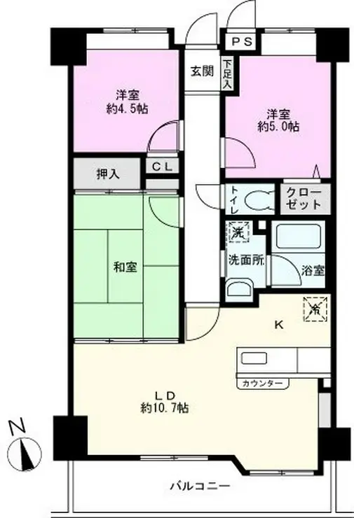 フレンズ東浦和 5階階 間取り