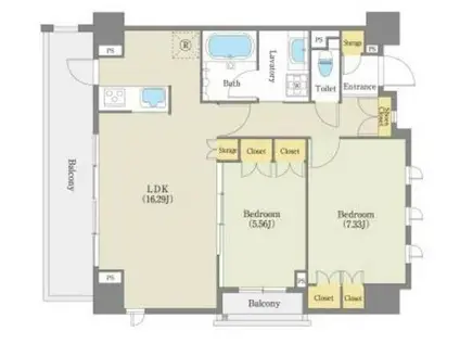 パークアベニュー覚王山(2LDK/5階)の間取り写真