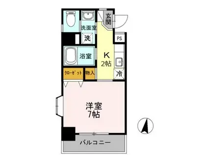 パシフィック佐賀II(1K/5階)の間取り写真