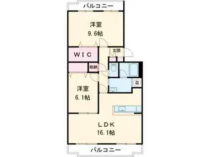 THE ROOTS(2LDK/4階)の間取り写真