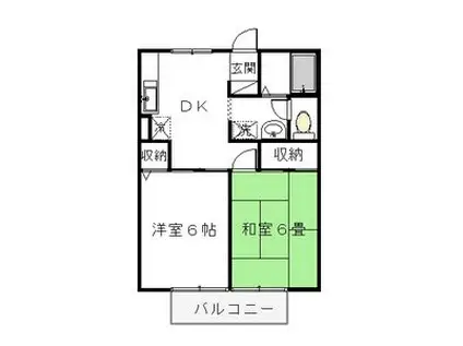 フレンド宝木B(2DK/1階)の間取り写真