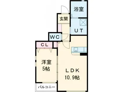 グリーンガーデンII(1LDK/1階)の間取り写真