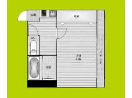 アワーズ長柄(1K/4階)の間取り写真