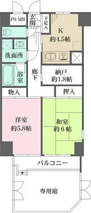 藤和シティホームズ新宿余丁町 1階階 間取り