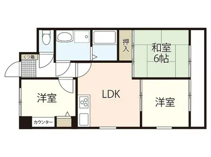 ライオンズマンション舟入中町(3LDK/8階)の間取り写真