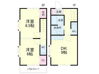 ライトハイツII(2DK/1階)の間取り写真