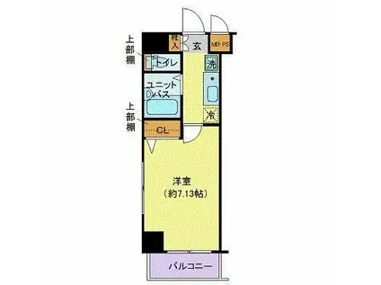 ヴェルト日本橋Ⅲ(1K/12階)の間取り写真