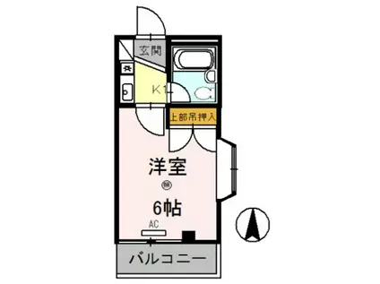 スカイビュー(1K/4階)の間取り写真