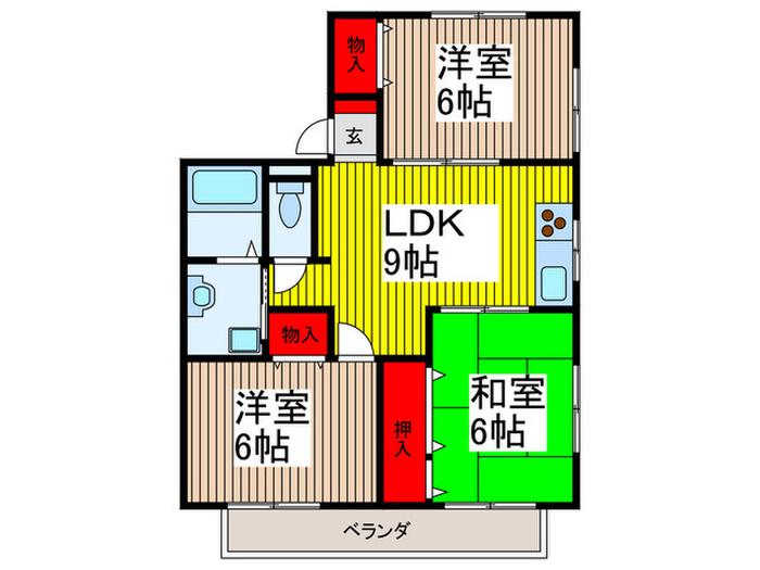 ハイムバードコール(3LDK/2階)の間取り写真