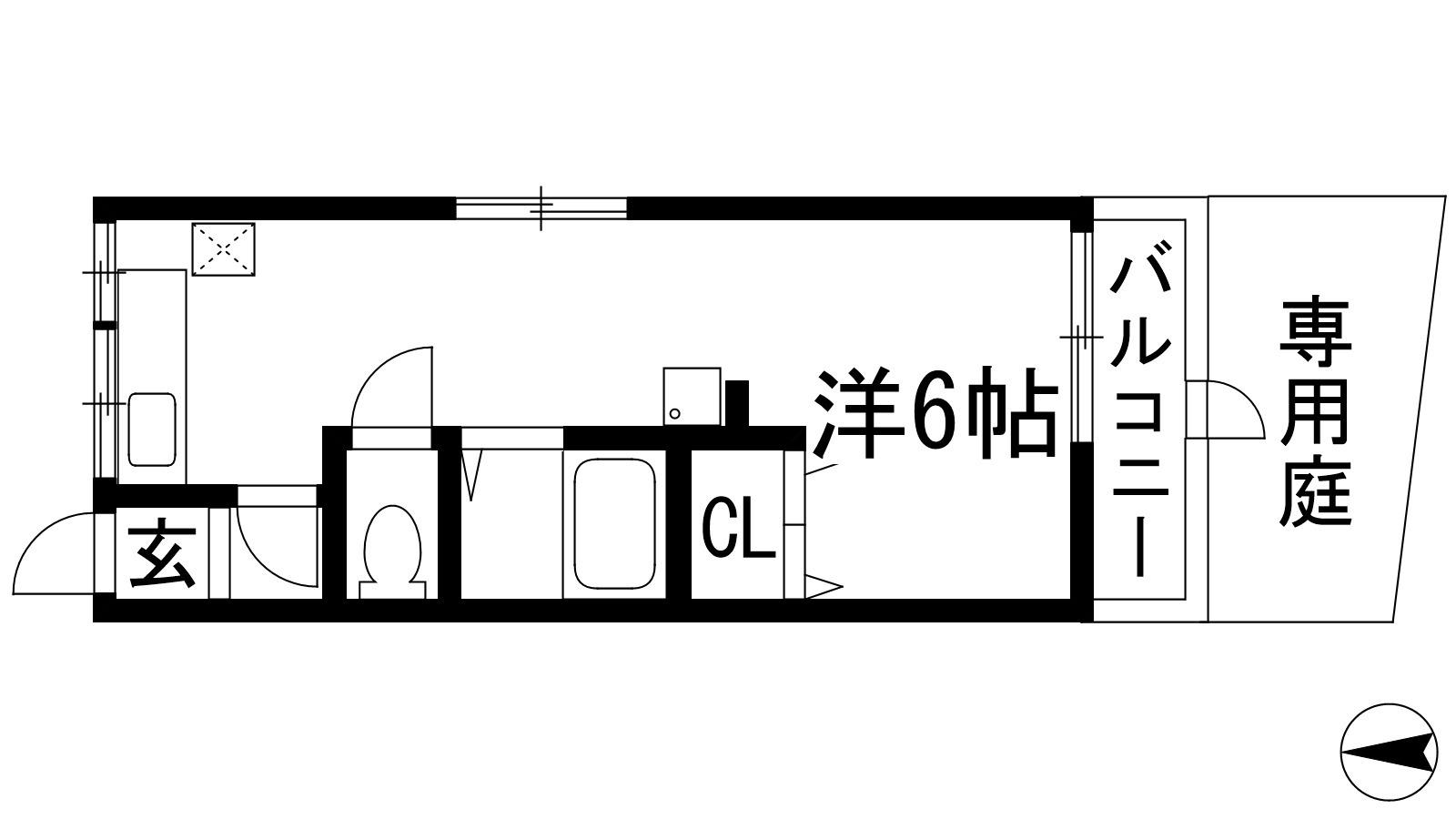 加茂の荘(ワンルーム/1階)の間取り写真