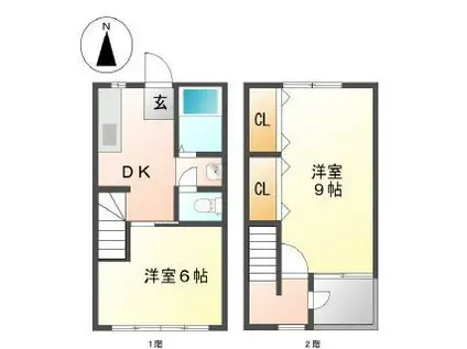 カトマンズ(2DK/2階)の間取り写真