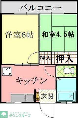 たま川コーポ(2K/1階)の間取り写真