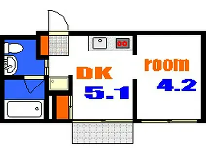 マリアンテ(1DK/3階)の間取り写真