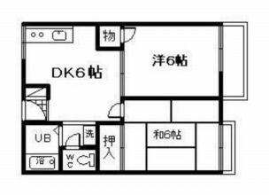 ハピネスニシムラ(2DK/2階)の間取り写真