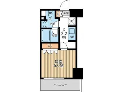 シティラックストベ(1K/8階)の間取り写真